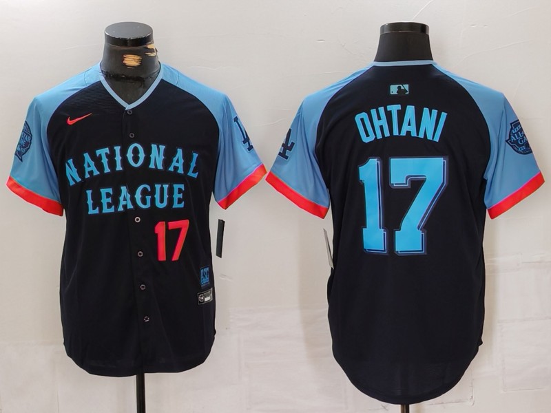 Men Los Angeles Dodgers #17 Ohtani Blue All star 2024 Nike MLB Jersey style 4->los angeles dodgers->MLB Jersey